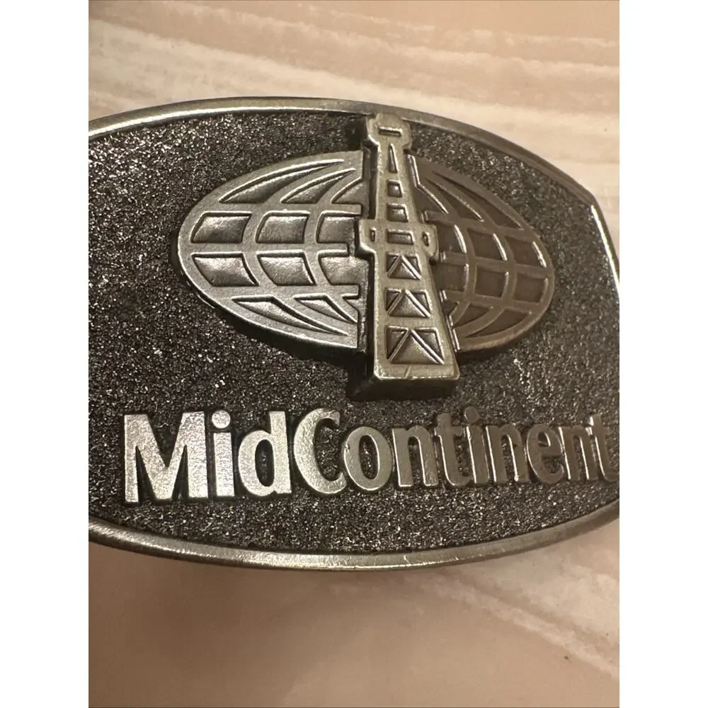 MidContinent Belt Buckle –‎ Vintage Metal Buckle Western Collectible